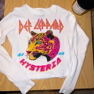 Def Cappard Long Sleeve White Graphic Tee